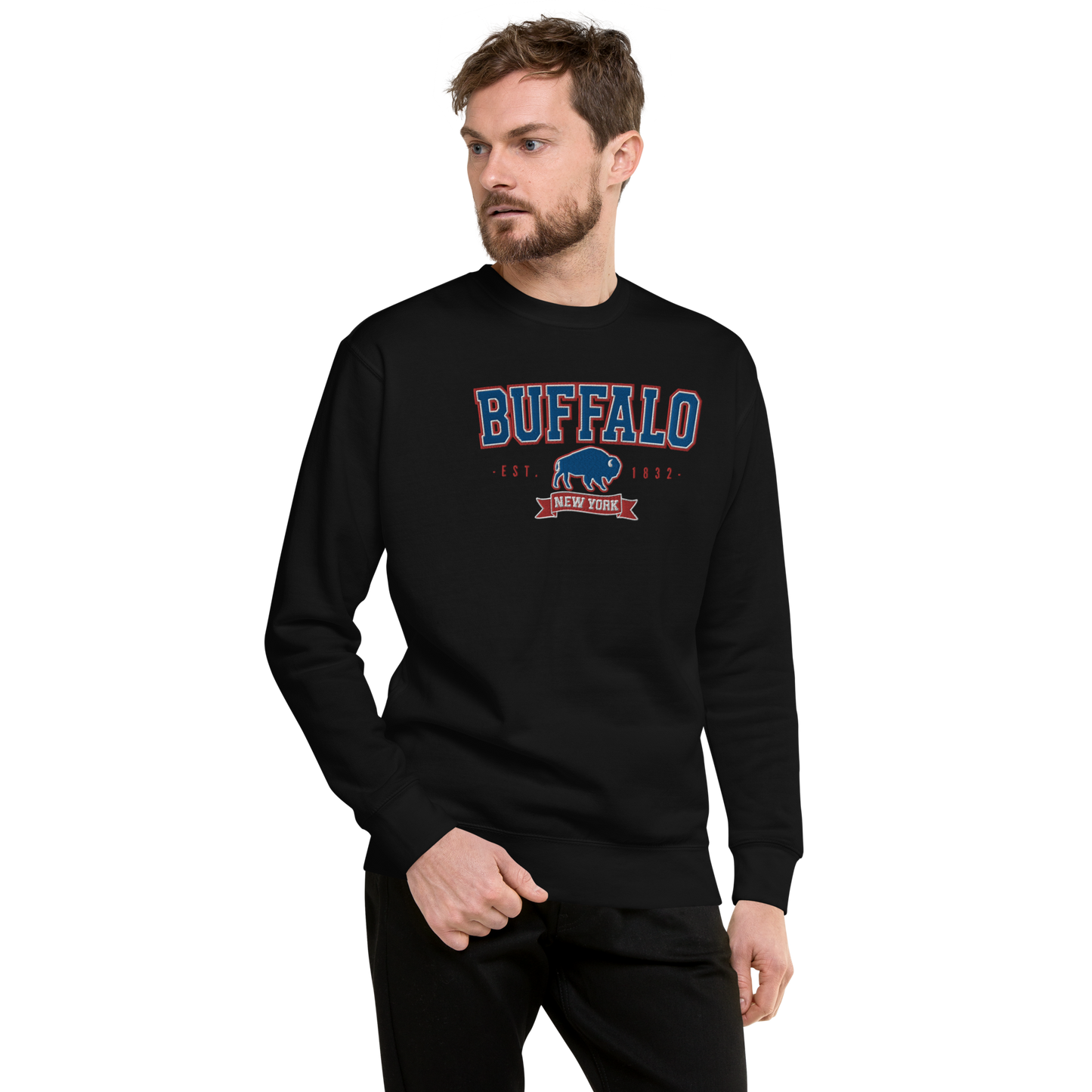 "Buffalo Collegiate" Embroidered Sweatshirt (multiple color options)