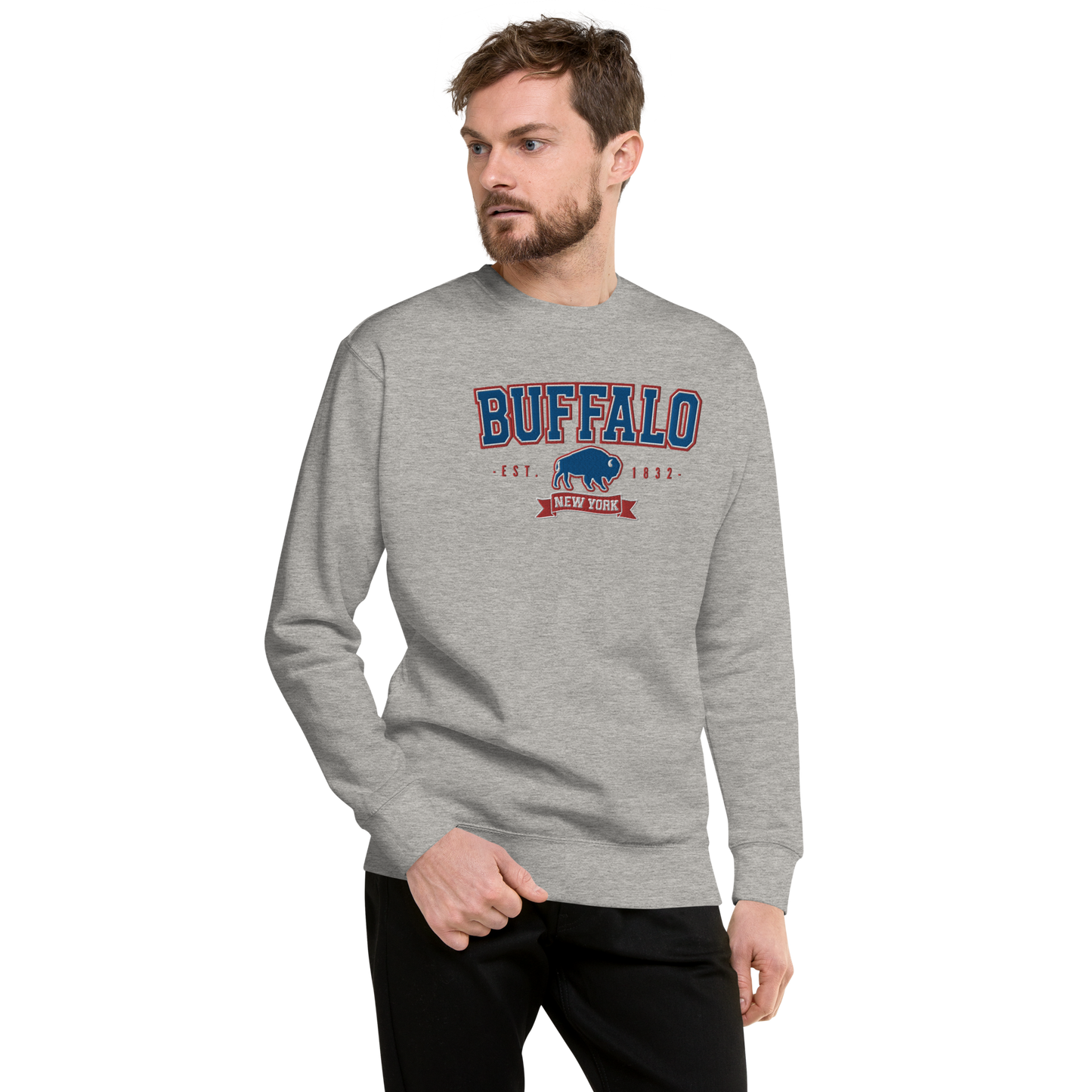 "Buffalo Collegiate" Embroidered Sweatshirt (multiple color options)