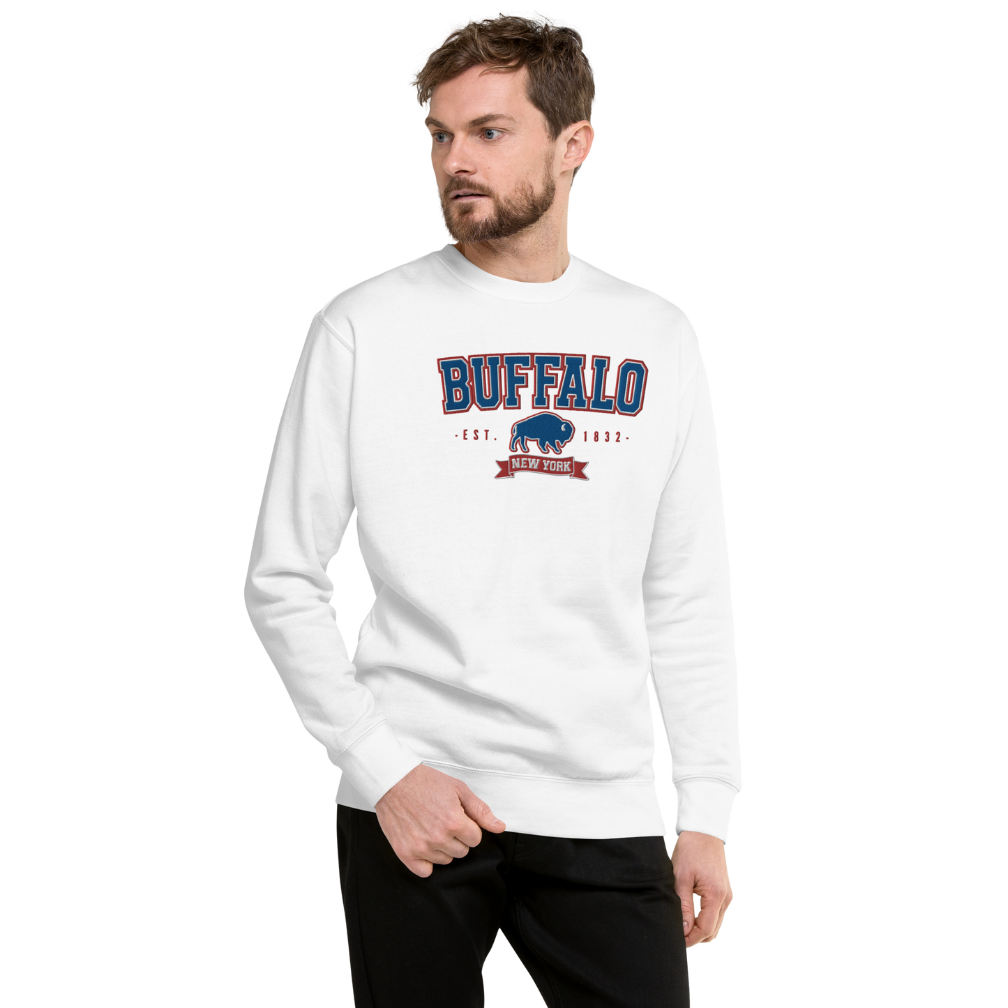 "Buffalo Collegiate" Embroidered Sweatshirt (multiple color options)