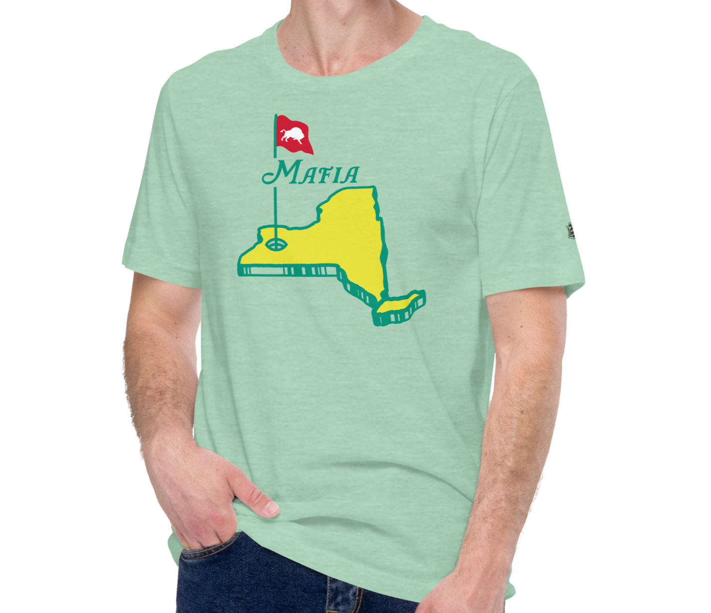 Heather Prism Mint (99% cotton, 1% polyester)