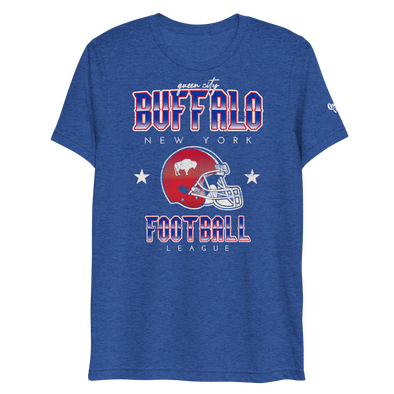 QUEEN'S CITY Vintage Buffalo Football Tri-Blend T-Shirt