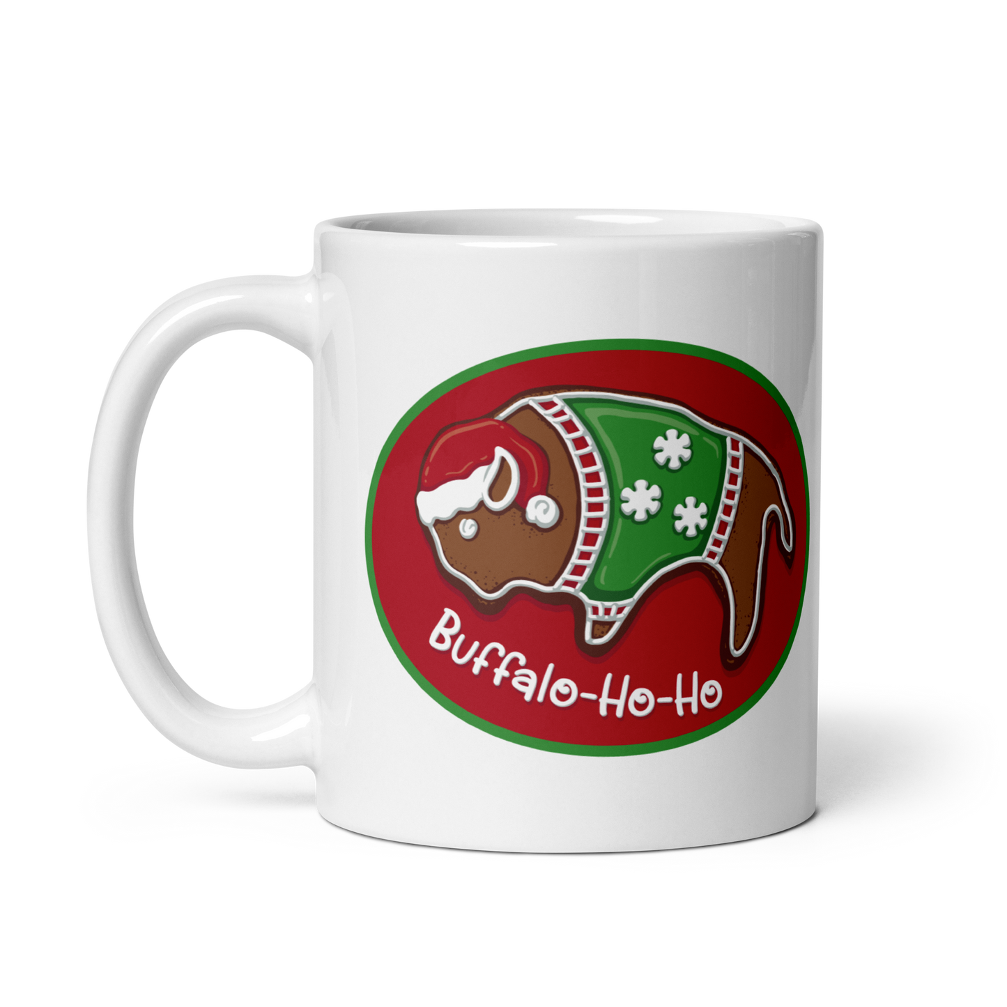 "Buffalo-Ho-Ho" White Glossy Mug