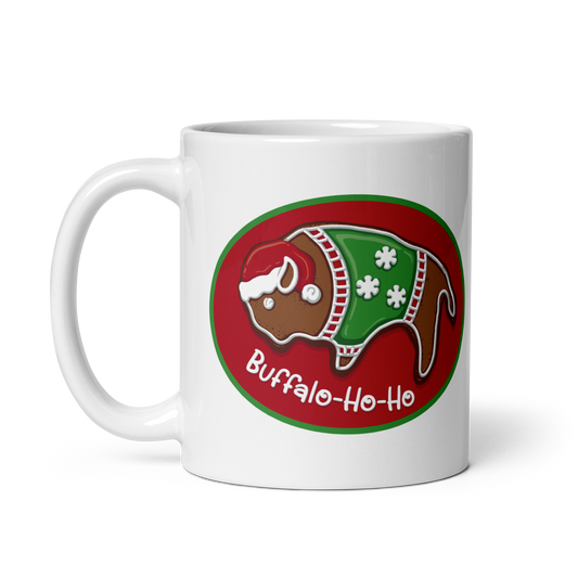 "Buffalo-Ho-Ho" White Glossy Mug