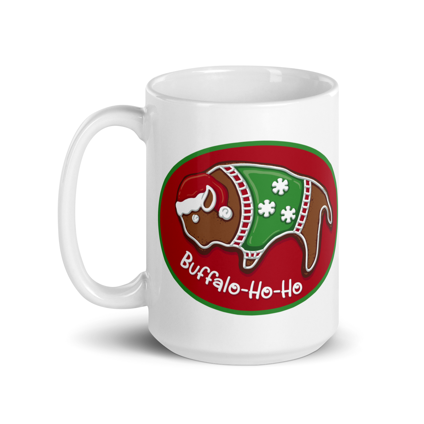 "Buffalo-Ho-Ho" White Glossy Mug