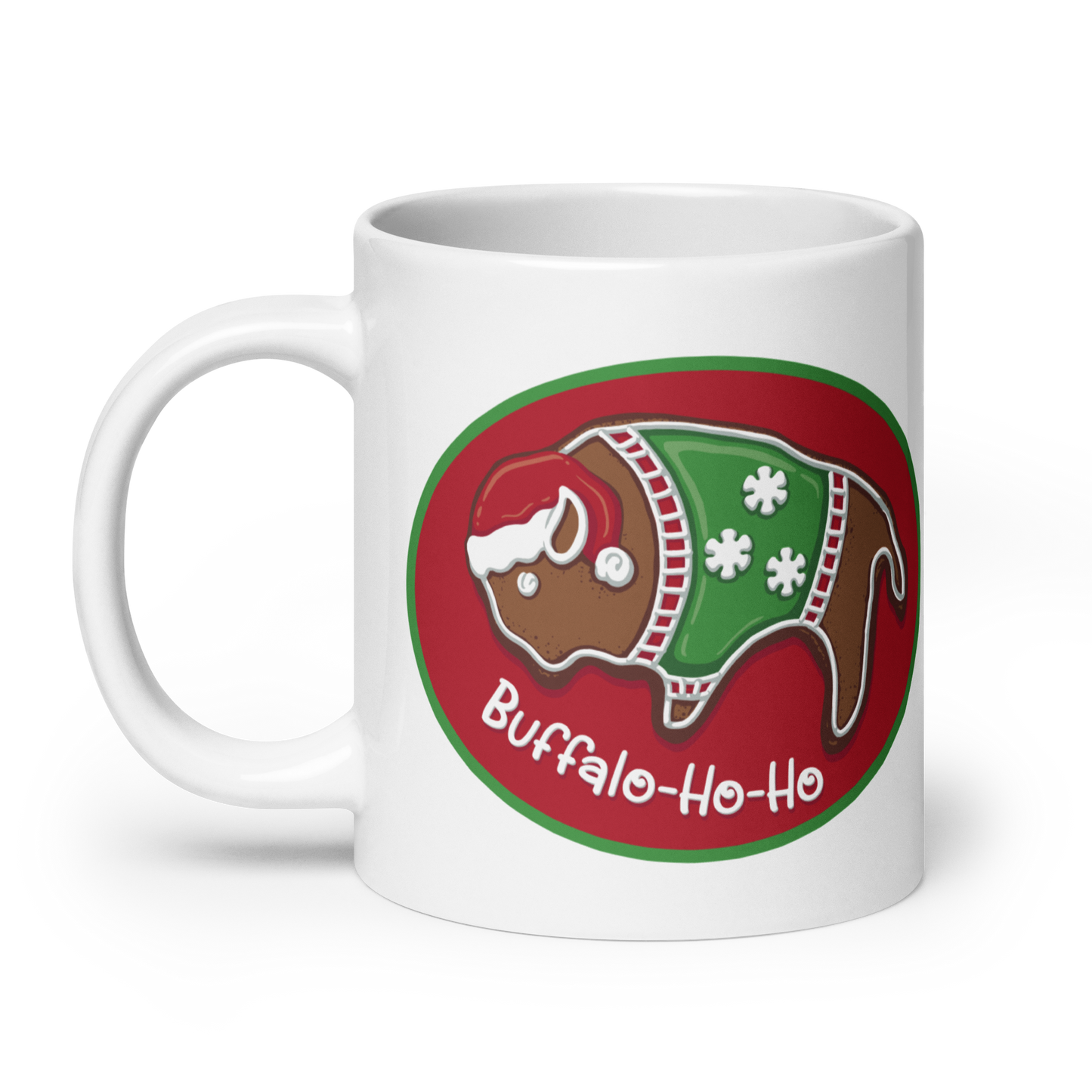 "Buffalo-Ho-Ho" White Glossy Mug