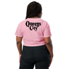 QUEEN'S CITY Logo Women’s Embroidered Crop Top (Pink with Black)