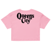 QUEEN'S CITY Logo Women’s Embroidered Crop Top (Pink with Black)