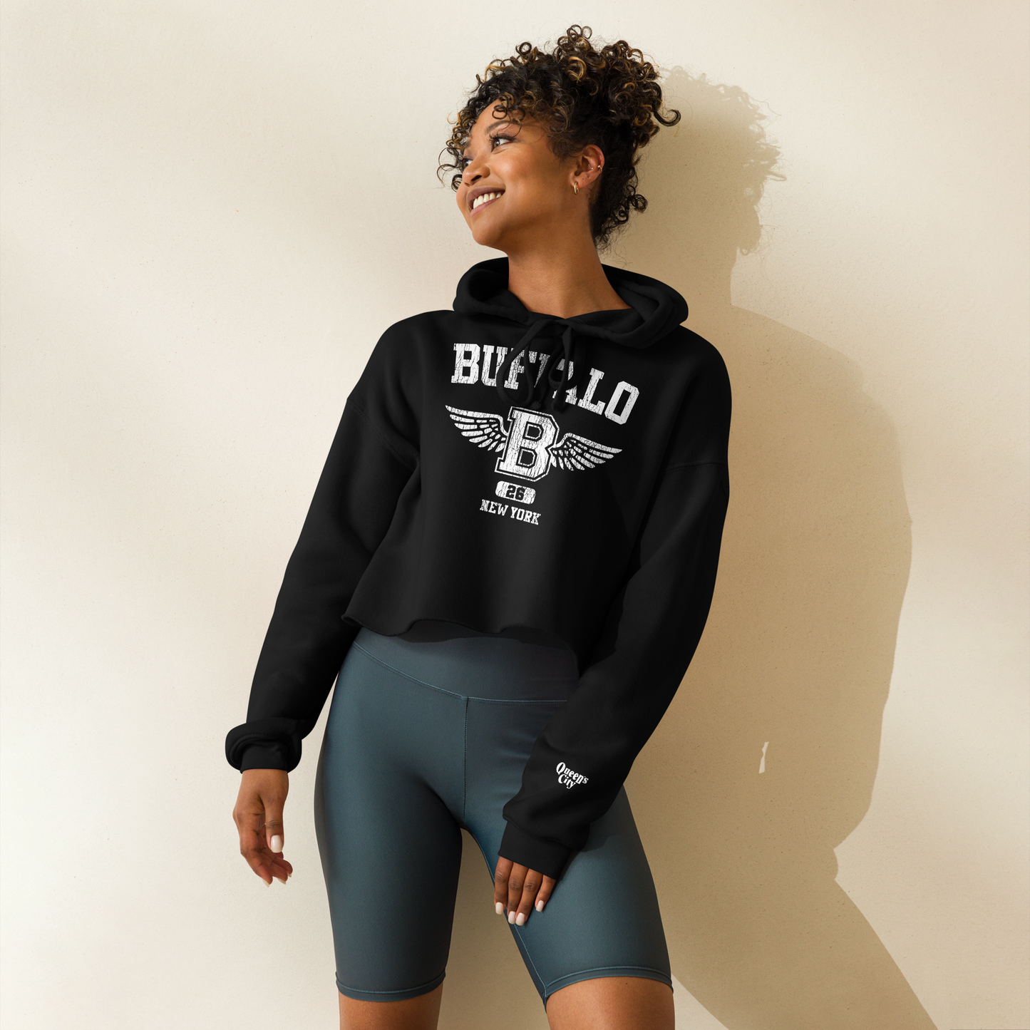 QUEEN'S CITY "Buffalo Angel" Crop Hoody