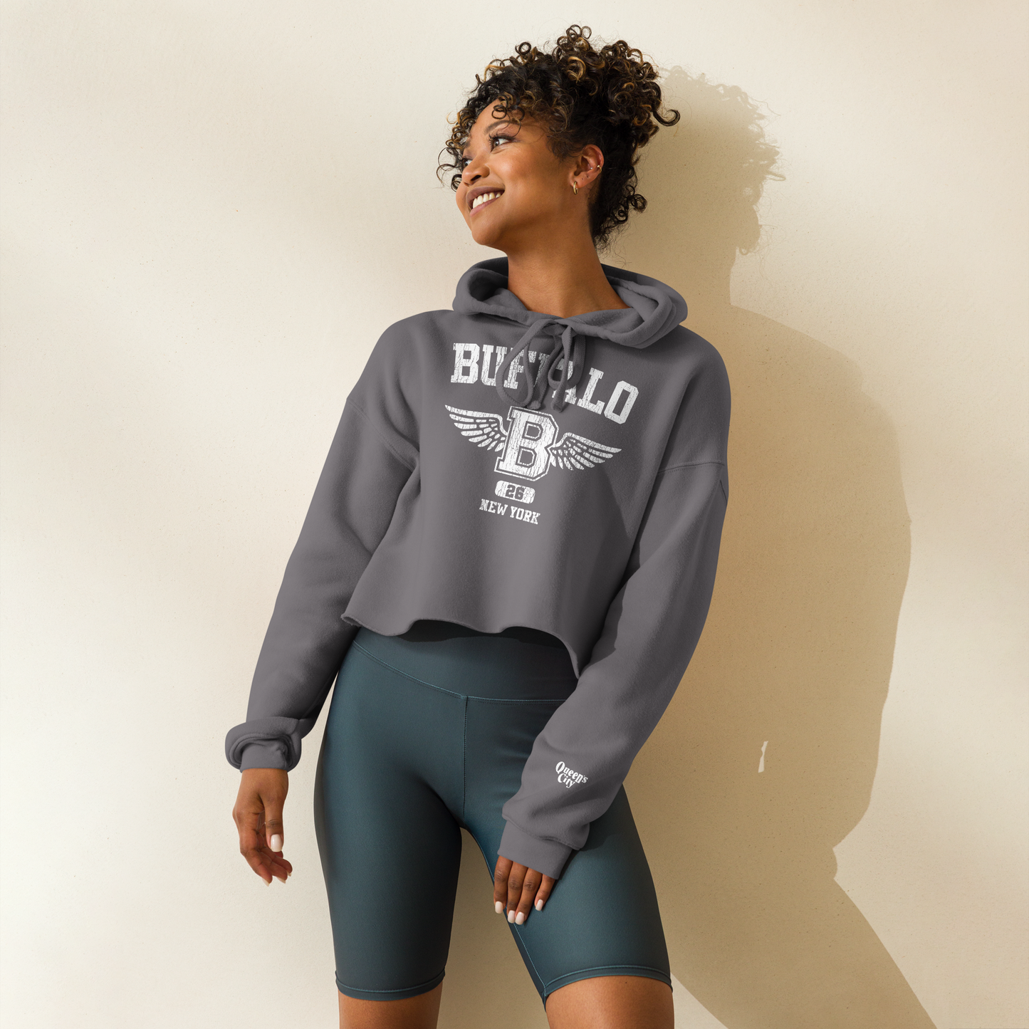 QUEEN'S CITY "Buffalo Angel" Crop Hoody