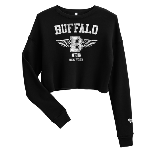 QUEEN'S CITY "Buffalo Angel" Crop Sweatshirt