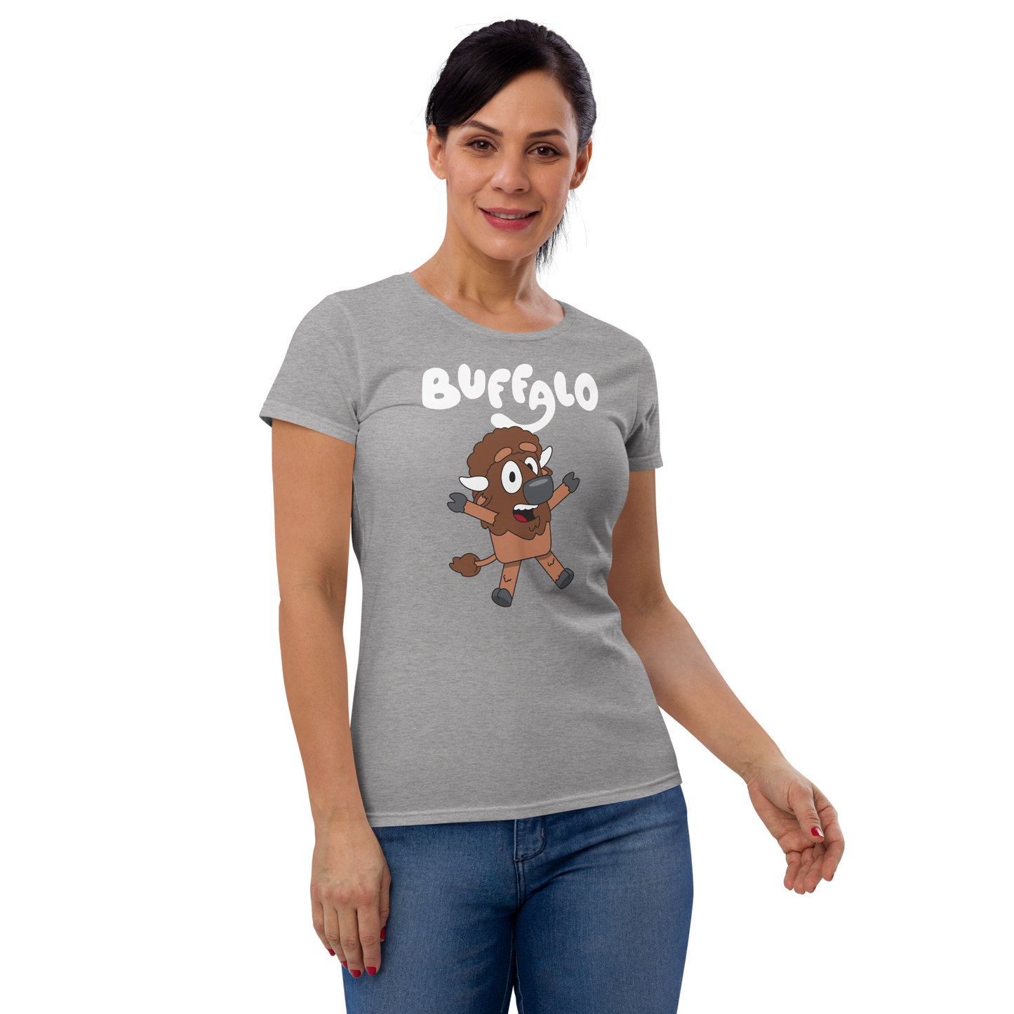 "Buffaloey" Ladies T-Shirt (Heather Gray)