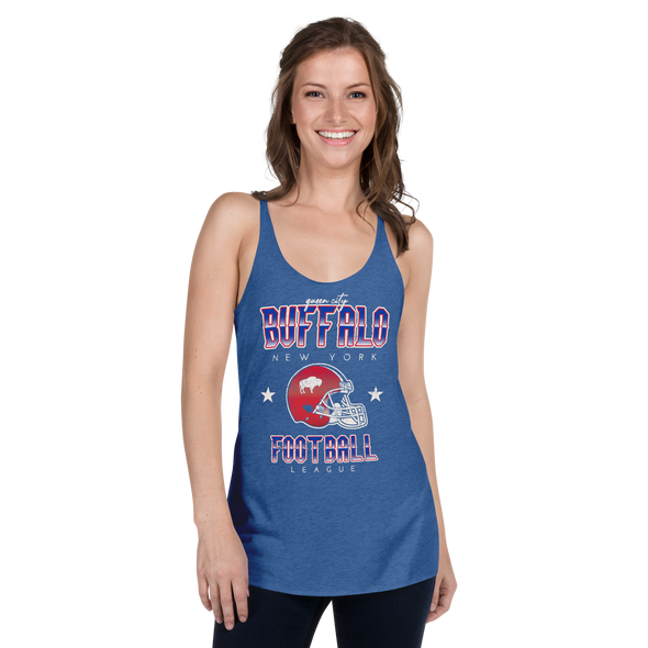 QUEEN'S CITY Vintage Buffalo Football Women's Racerback Tank