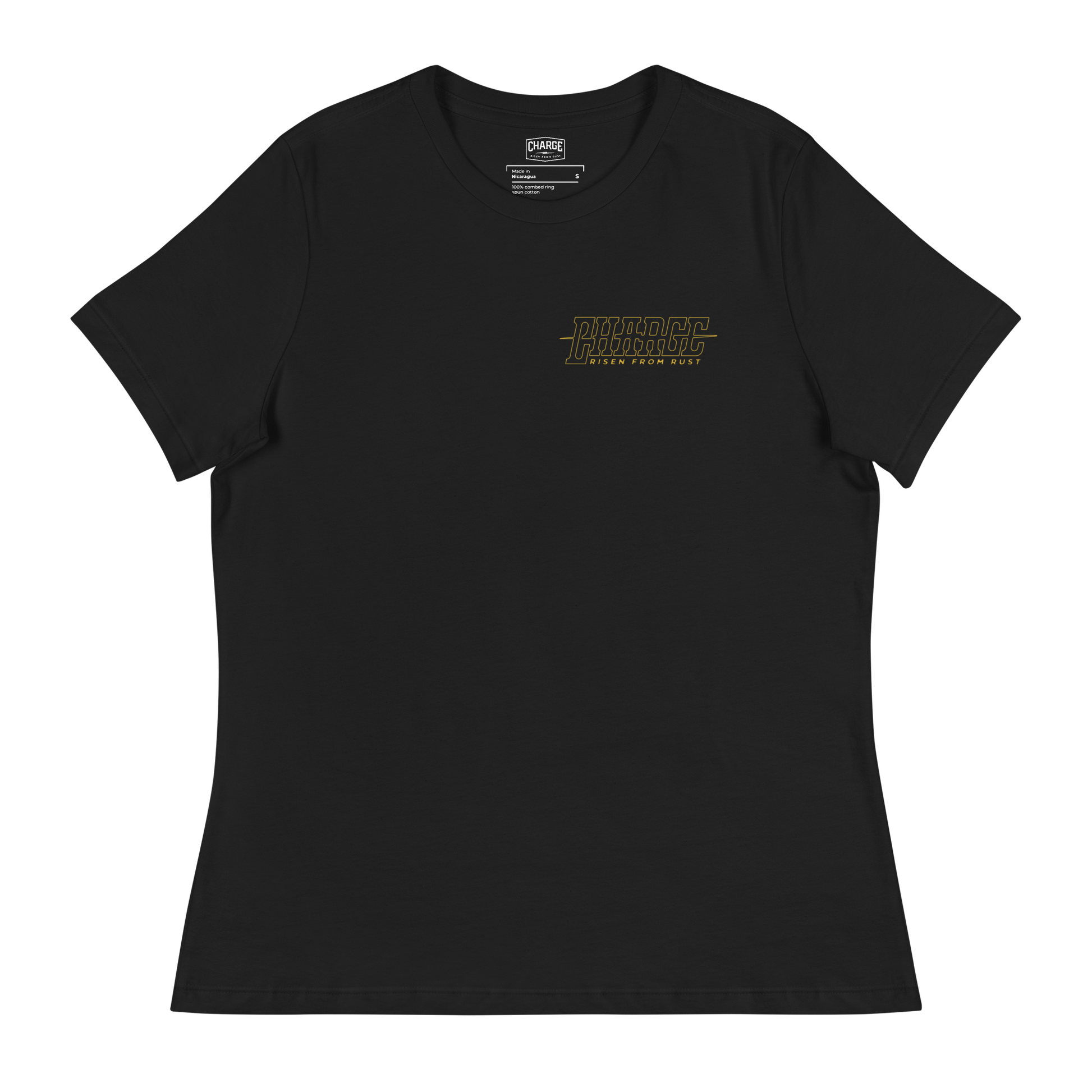 Black, front (100% cotton)