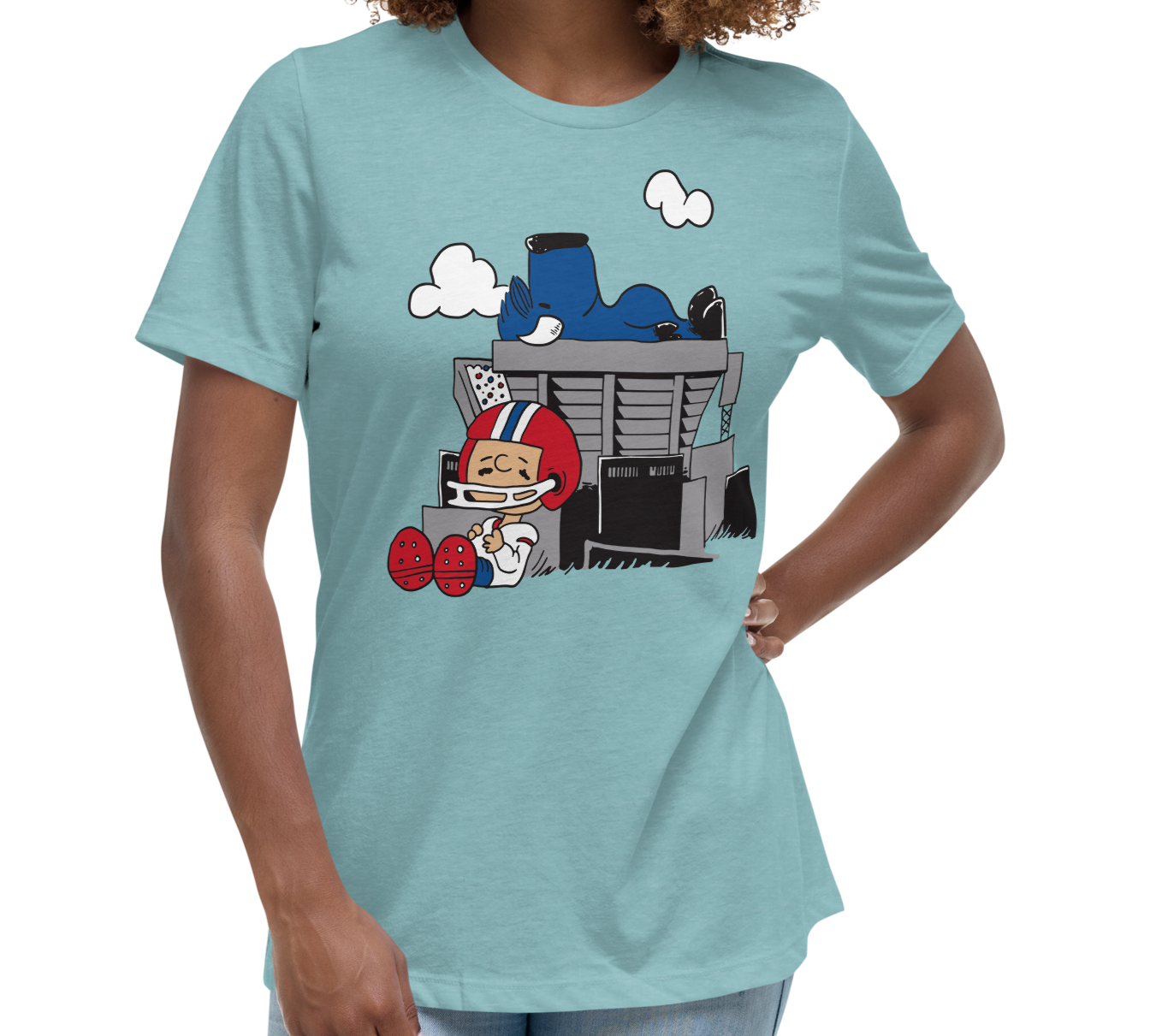 Heather Blue Lagoon (52% cotton, 48% polyester)