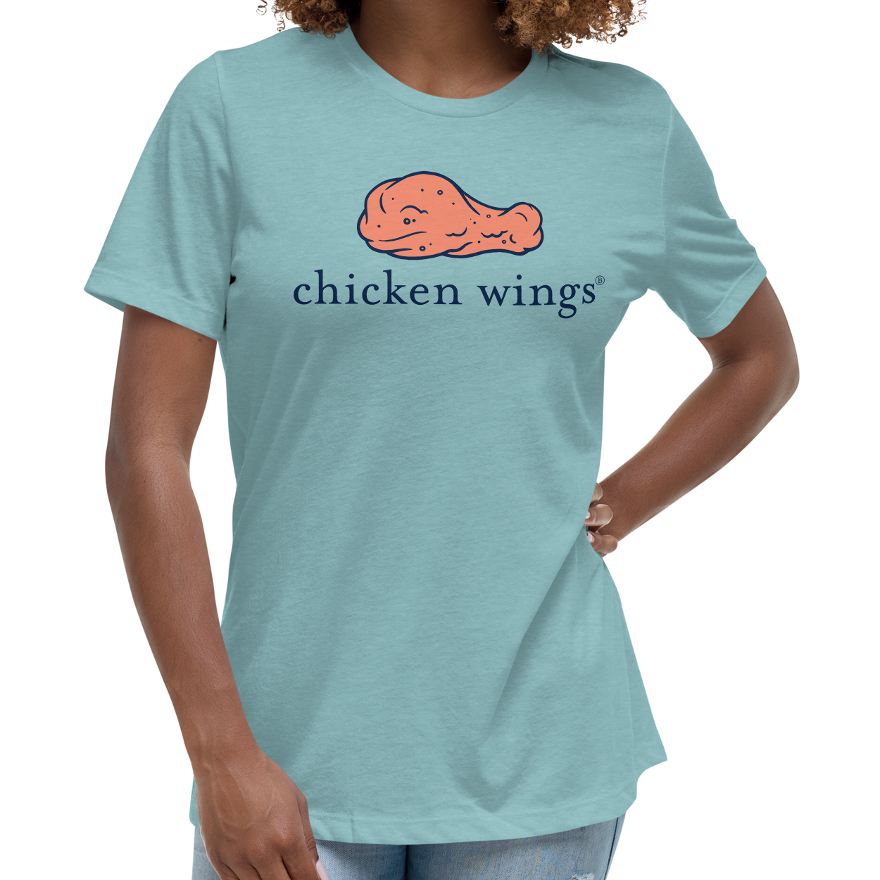 Heather Blue Lagoon (52% cotton, 48% polyester)