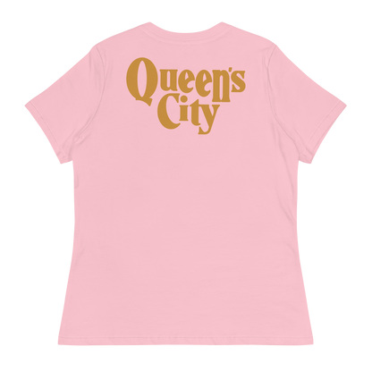 QUEEN'S CITY Logo Women's Relaxed Embroidered T-Shirt