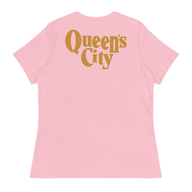 QUEEN'S CITY Logo Women's Relaxed Embroidered T-Shirt