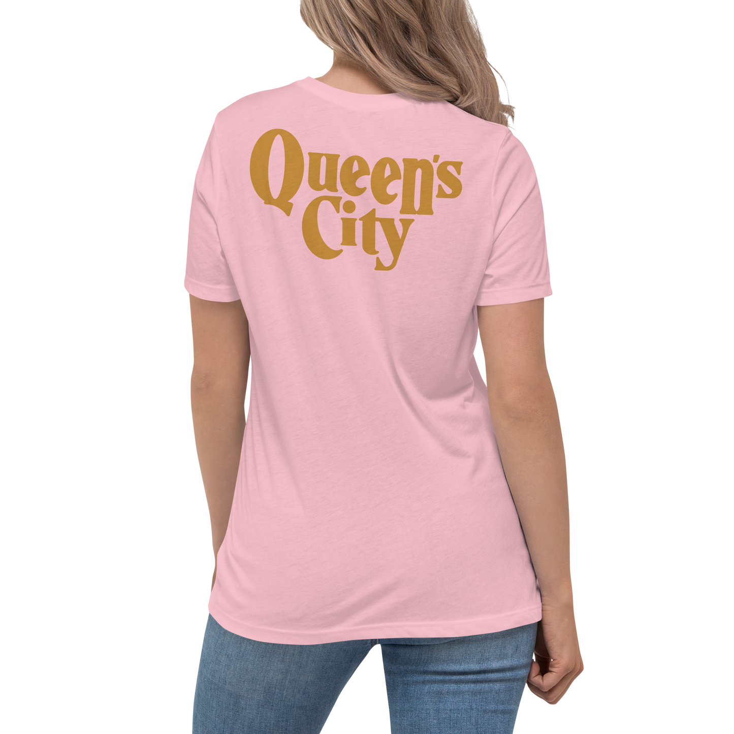 QUEEN'S CITY Logo Women's Relaxed Embroidered T-Shirt