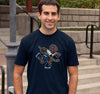 Unisex T-Shirt, Navy (100% cotton) Modeled by Andrew Baglini