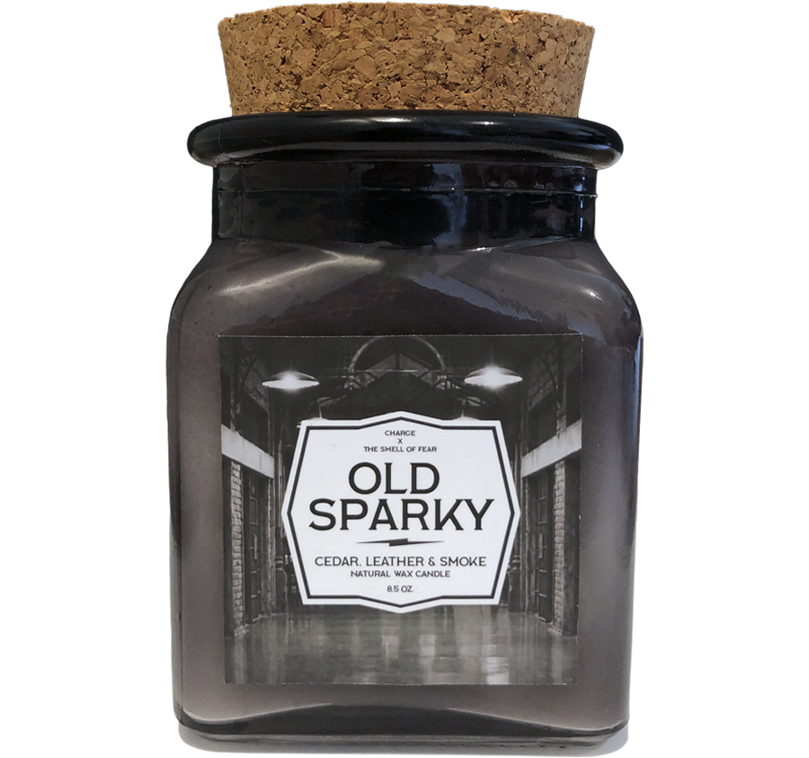 CHARGE: "Old Sparky" scented candle