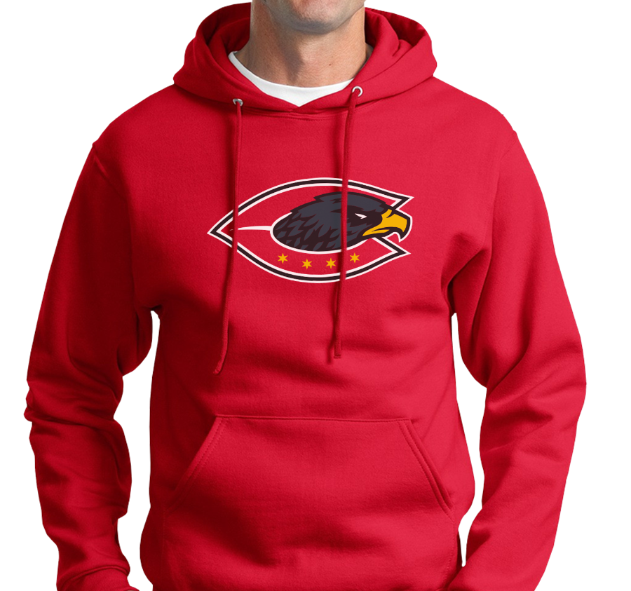 Sweatshirt Hoody, Red (50% cotton, 50% polyester)