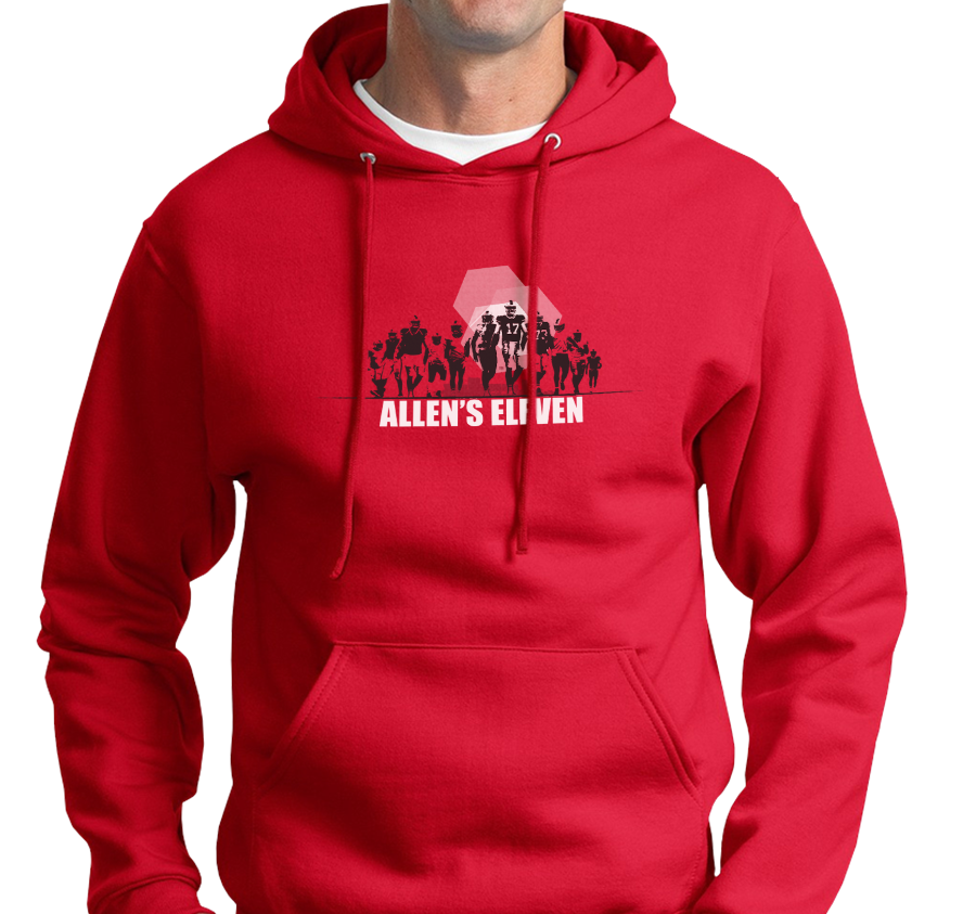 Sweatshirt Hoody, Red (50% cotton, 50% polyester)