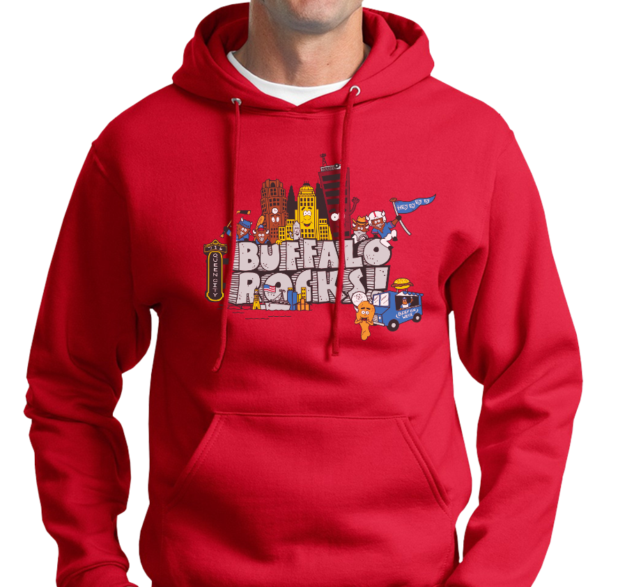 Sweatshirt Hoody, Red (50% cotton, 50% polyester)