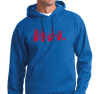 Unisex Hoody, Red on Royal (50% cotton, 50% polyester)