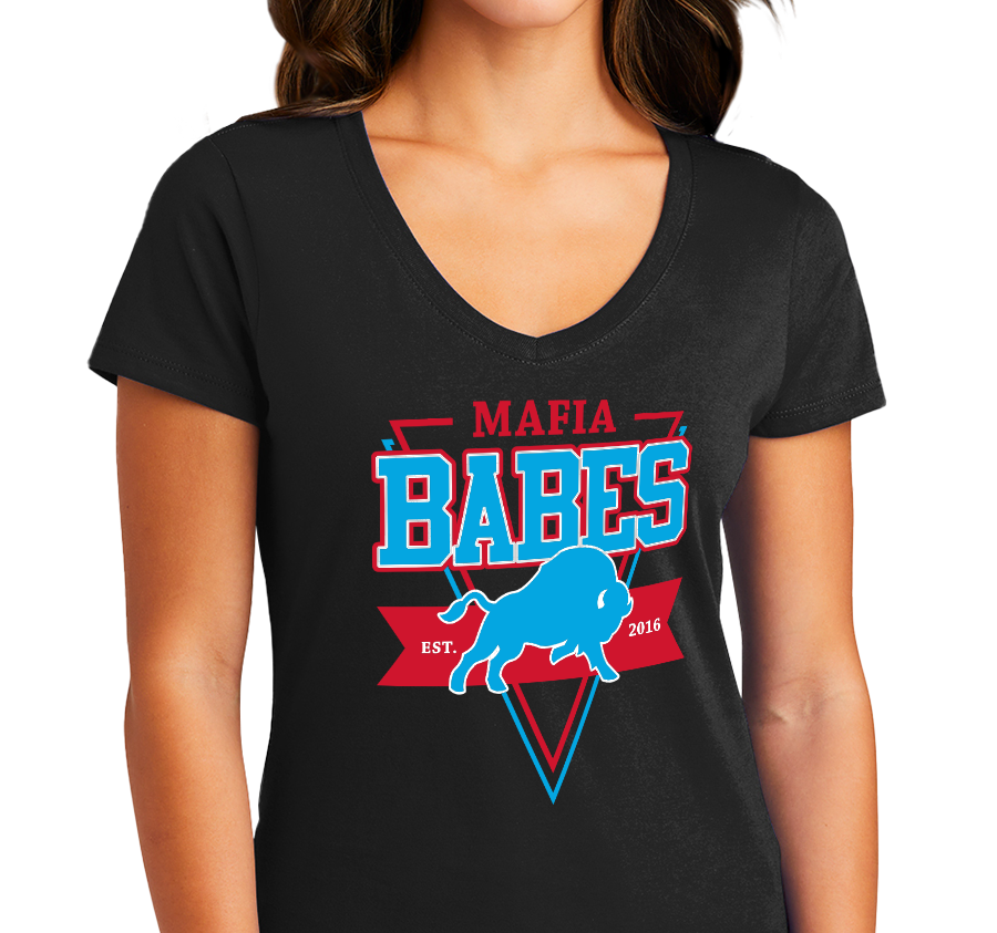 Ladies V-Neck, Black (100% cotton)