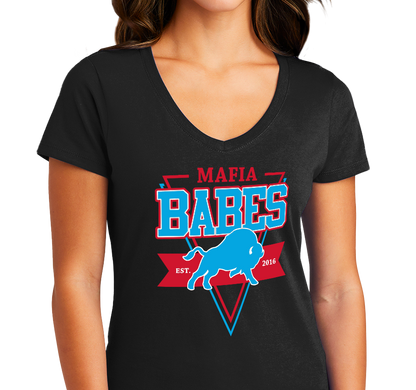 Ladies V-Neck, Black (100% cotton)