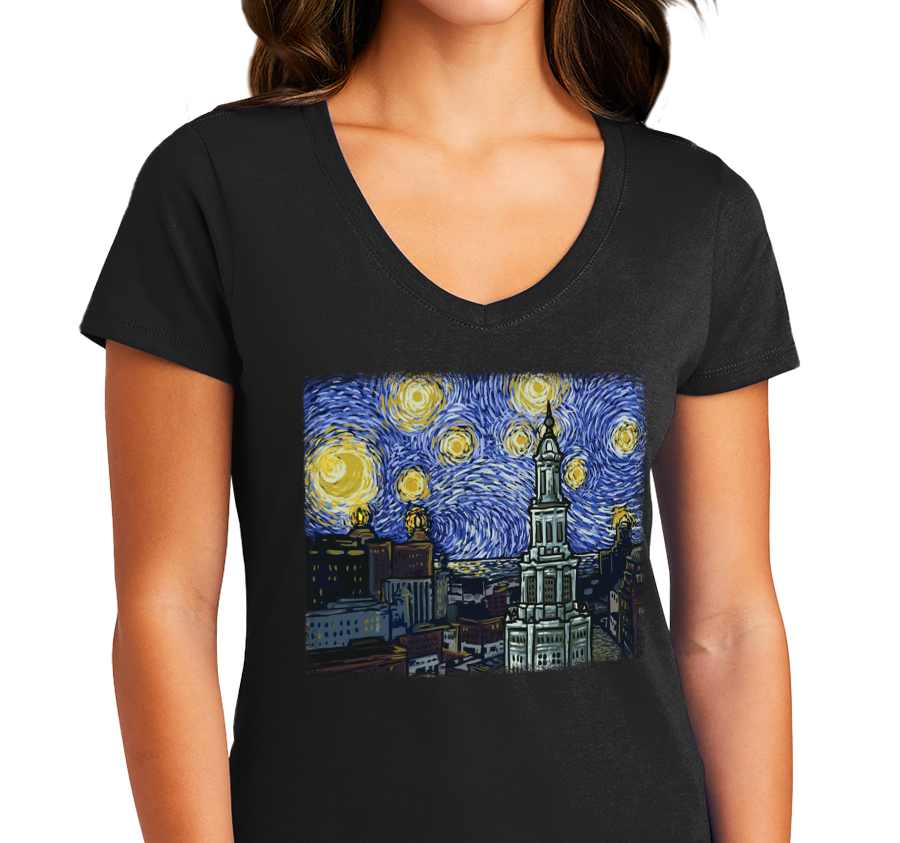 Ladies V-Neck, Black (100% cotton)