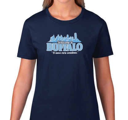 Ladies T-Shirt, Navy (100% cotton)