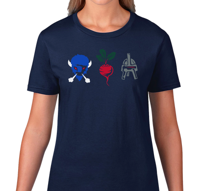 Ladies T-Shirt, Navy (100% cotton)