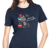 Ladies T-Shirt, Heather Navy (60% cotton, 40% polyester)