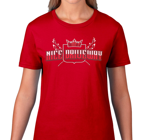 Ladies T-Shirt, Red ("Polish for a Day" version), 100% cotton