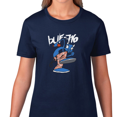 Ladies T-Shirt, Navy (100% cotton)