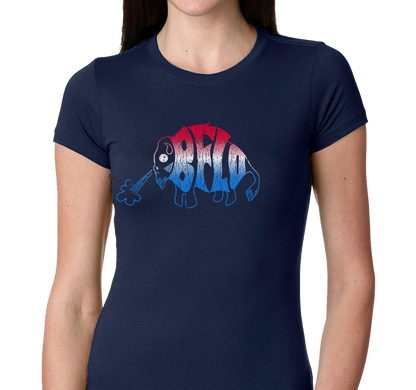 Ladies T-Shirt, Navy (100% cotton)