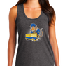 Ladies Racerback Tank, Heathered Charcoal (50% polyester, 25% cotton, 25% rayon)