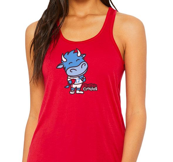Ladies Racerback Tank, Red Frost (50% polyester, 25% cotton, 25% rayon)