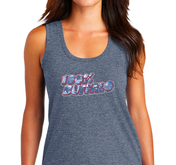 Ladies Racerback Tank, Navy Frost (50% polyester, 25% cotton, 25% rayon)