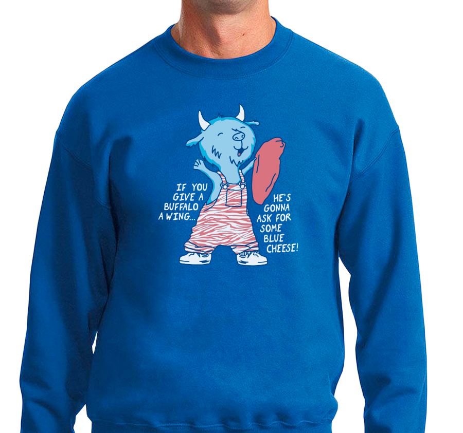 Crewneck Sweatshirt, Royal (50% cotton, 50% polyester)