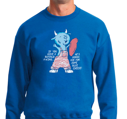 Crewneck Sweatshirt, Royal (50% cotton, 50% polyester)