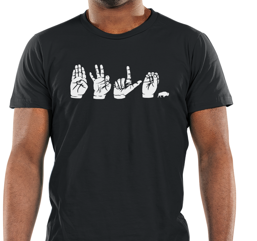 Unisex T-Shirt, White on Black (100% cotton)