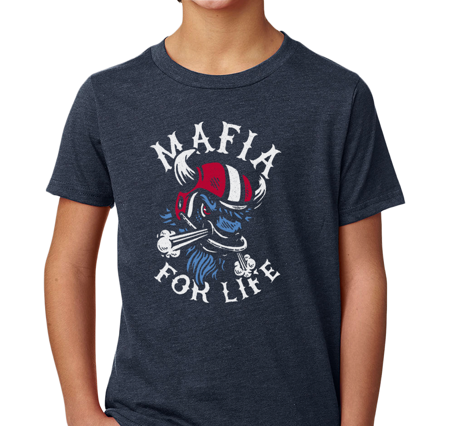 Youth T-Shirt, Heather Navy (60% cotton, 40% polyester)