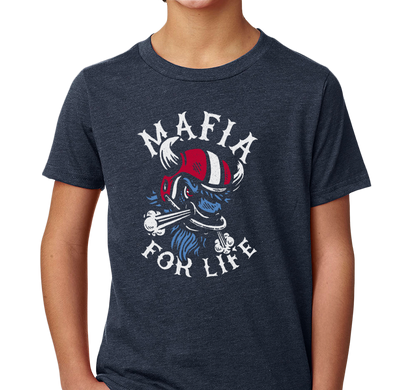 Youth T-Shirt, Heather Navy (60% cotton, 40% polyester)