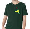Youth T-Shirt, Forest Green, Pocket Size Print (100% cotton)