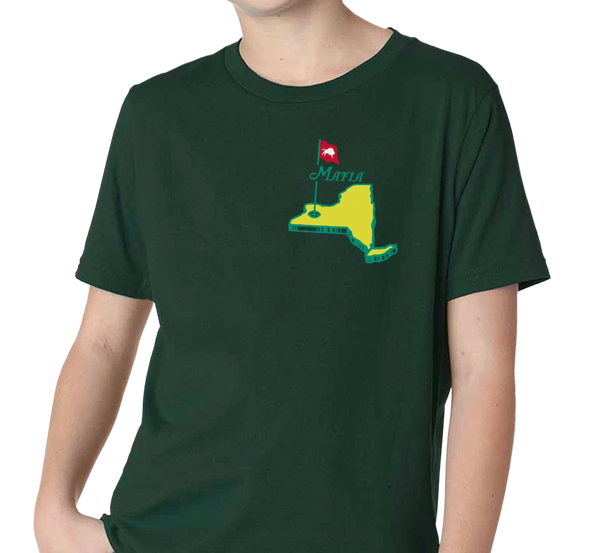 Youth T-Shirt, Forest Green, Pocket Size Print (100% cotton)
