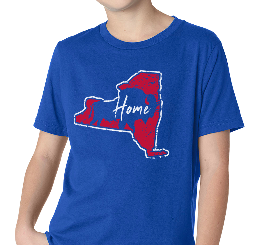 Youth T-Shirt, Red on Royal (100% cotton)