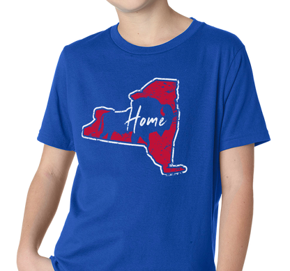 Youth T-Shirt, Red on Royal (100% cotton)