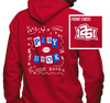 Zip-Up Hoody, Red (50% cotton, 50% polyester)